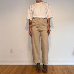 H&M beige wide leg pants